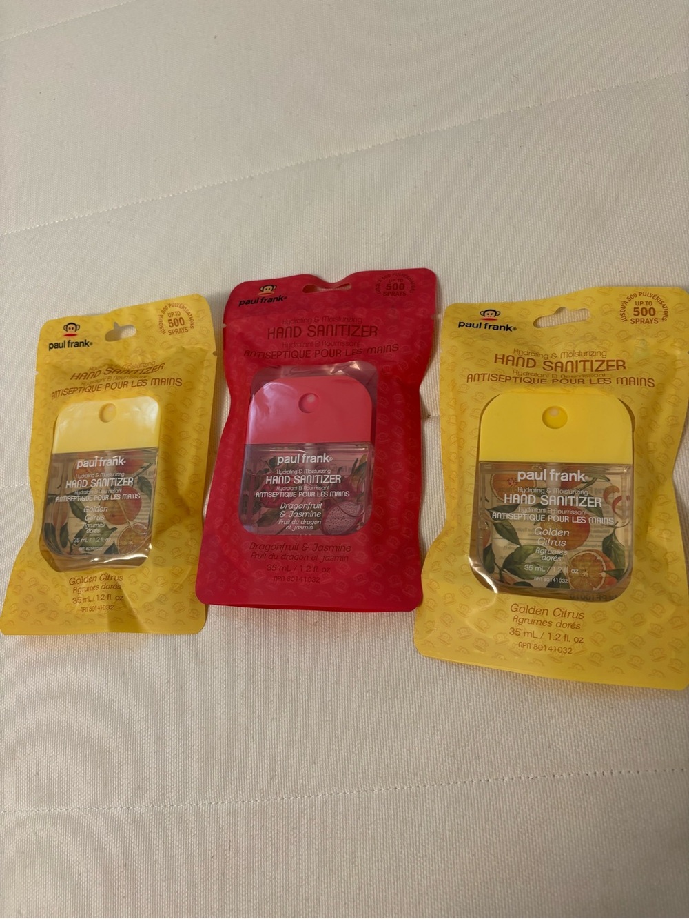 NWT PAUL FRANK 3 pack hand sanitizers